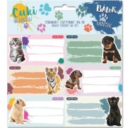 Jmenovky na sešity Cute Animals 25 18ks v balení