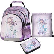 Školní batoh 1.třída Ulitaa Klasik Mořská Panna, 3dílný set