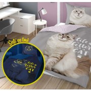 Dětské povlečení Kočka life svítící