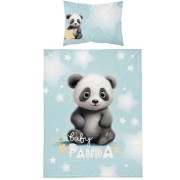 Povlečení do postýlky Baby Panda modrá