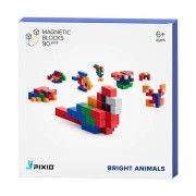 PIXIO magnetická stavebnice - Bright Animals - 90 ks