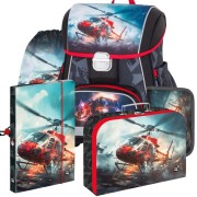 Škoní aktovka Oxybag Premium Hasiči - 5dílný set