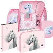 Škoní aktovka Oxybag Premium Light Kůň Romantic Horse Girl - 5dílný set