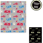 Deka svítící ve tmě Požárník Sam 130 x 160