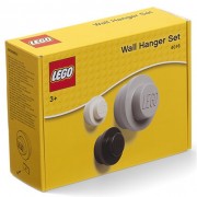 LEGO věšák na zeď, 3 ks -bílá, černá, šedá